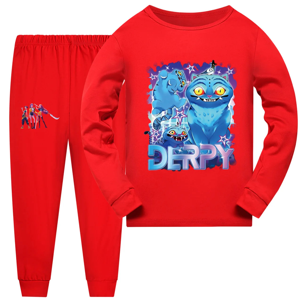 KPop Demon Hunters Huntrix Clothes Kids T-shirt Sweatpants 2pcs Set Baby Girls Long Sleeve Pajama Sets Boys Spring Sleepwear