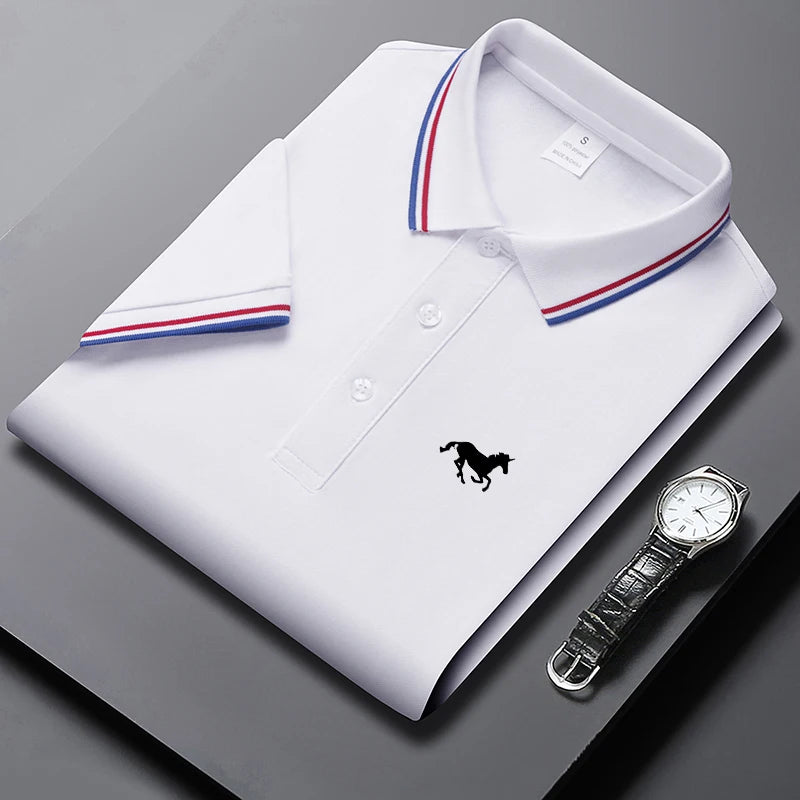 New High Quality Men's Embroidered Breathable Polo Shirt Summer High-end Business Casual Short Sleeve Polo shirt For Men