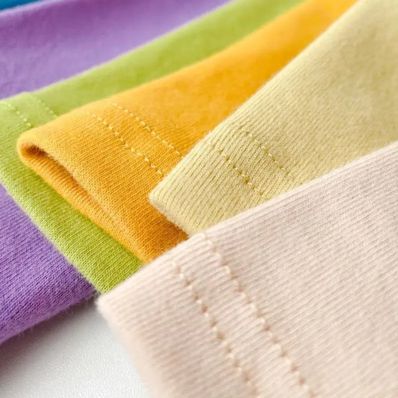 Children's Thermal Underwear Autumn Winter Half High Neck Candy Colored Warm Top Boys Girls Long Sleeved Pullover Base Shirt