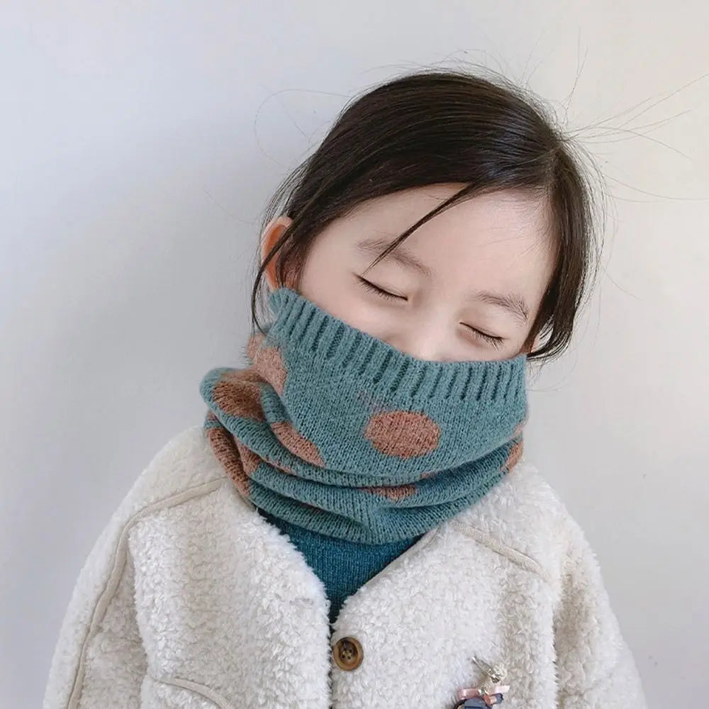 Bib Baby Thermal Neck Warmer Thickened Windproof Coldproof Boys Girls Knitted Scarf Neckerchief Warm Neck Cover Snood Cowl Tube