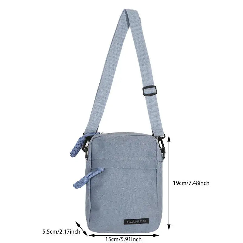 Mini Canvas Phone Bag Fashionable Lightweight Vertical Style Crossbody Women's Versatile Shoulder Bag Daily Small Square Bags