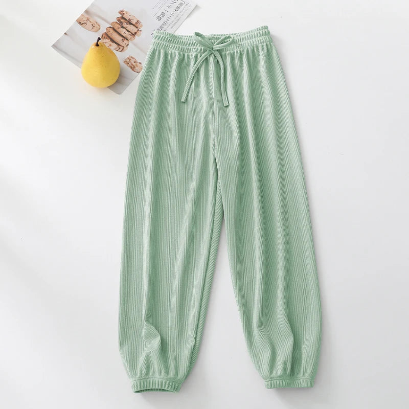 Kids Clothes for Teen Girls Pink Pants 2 To 12 Year Fashion 2022 Summer Green Casual Wide Leg Pants Children Loose Cool Trousers