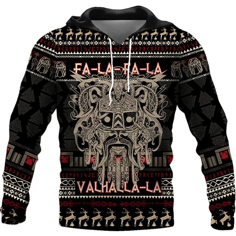 Santa Claus Print Hoodies For Men Autumn and Winter New in Sweatshirts Christmas Harajuku Oversized Clothing Casual Pullover Top