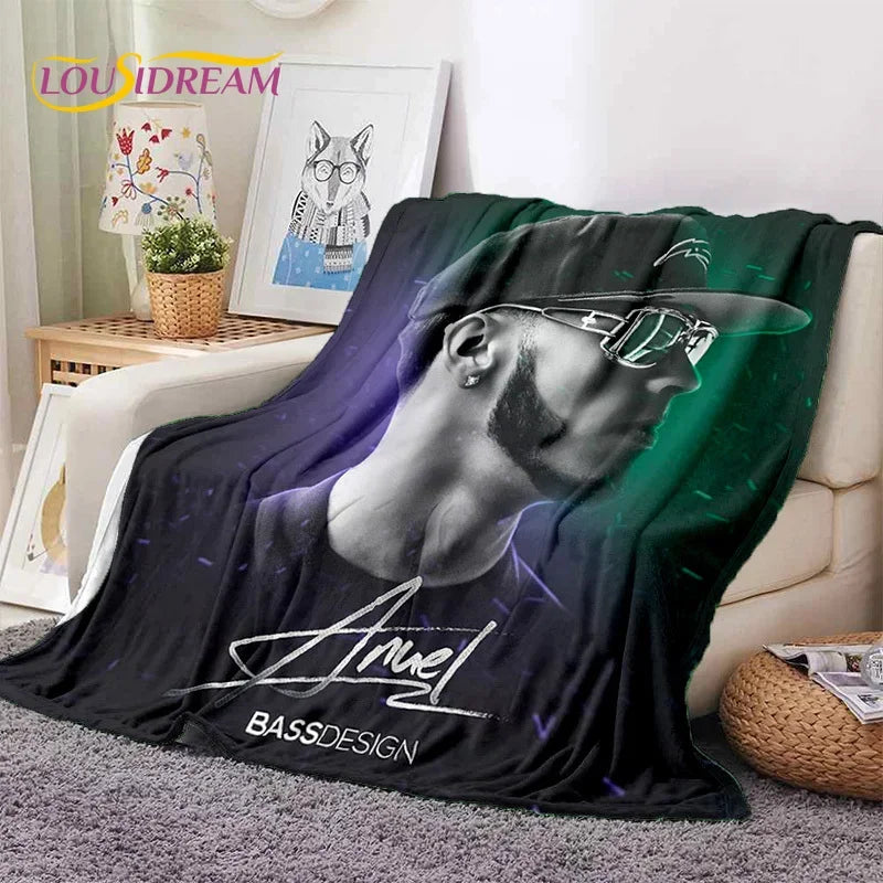 Free Anuel AA Rapper Hip Hop Singer Soft Flannel Blanket for Beds Bedroom Sofa Picnic,Throw Blanket for Outdoor Leisure Nap Gift