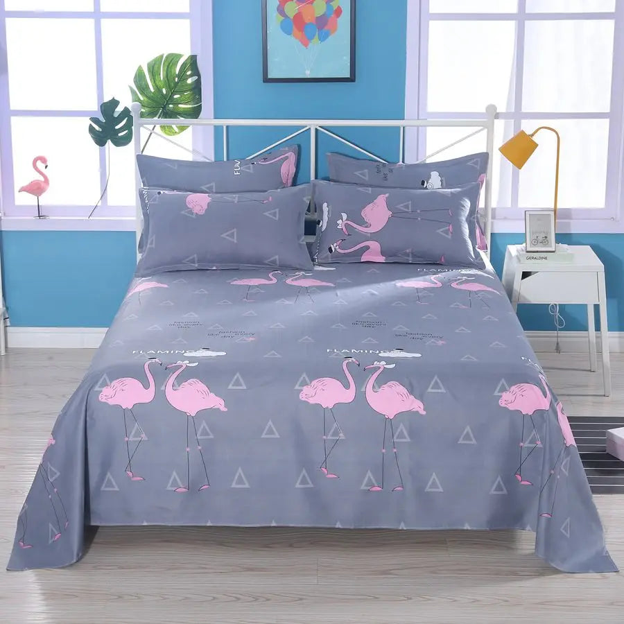 1Pcs Bed Sheet Home Textile Modern Polyester Cotton Flat Sheets Bed Linens Single Queen King Size Bedspread(No Pillow Covers)