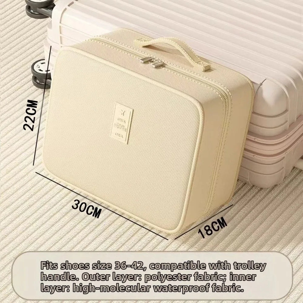 Upgraded Multi-layer Travel Shoe Bag Zipper Waterproof Sneakers Storage Bag Portable Sturdy Storage Box Store 4 Pairs of Shoes