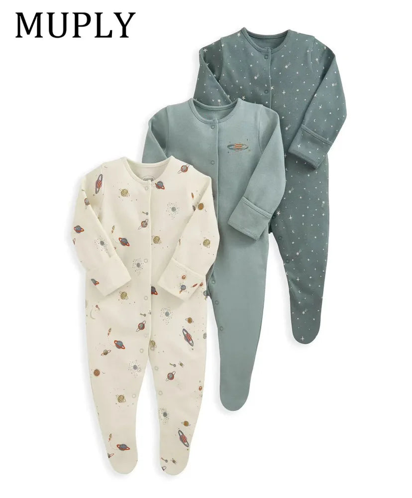 3 Pcs/Lot Autumn Winter Long Sleeve Casual Sweet Baby Girl Romper 100%Cotton Soft Newborn Jumpsuits Clothes