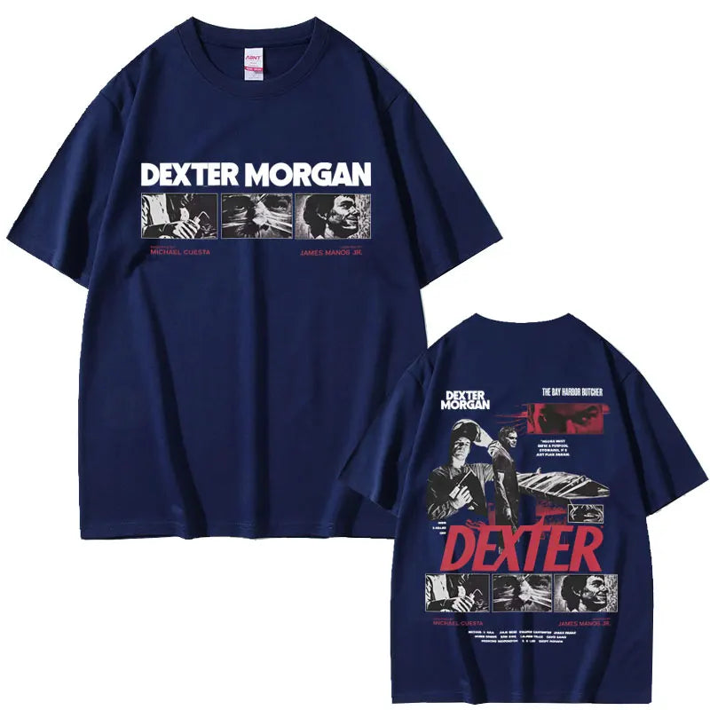 Best-selling Dexter Morgan Bay Harbor Butcher T-shirt Summer Men's Casual Retro Cotton Oversized T-shirt Top Fashion Street Wear