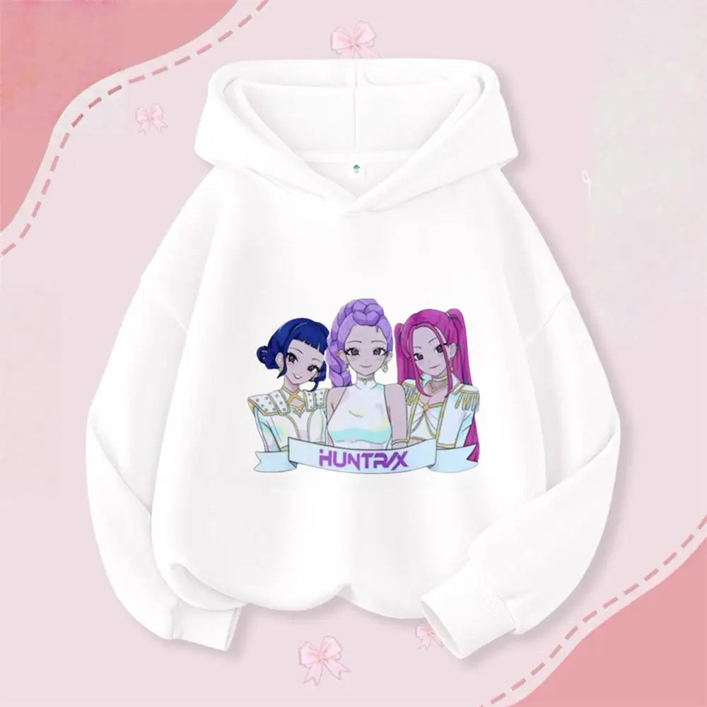 Cartoon Hooded Tops For Girls Child New Fashion Casual Clothing Lovely Simple Hoodies Long Sleeve Popular Spring Autumn Wear