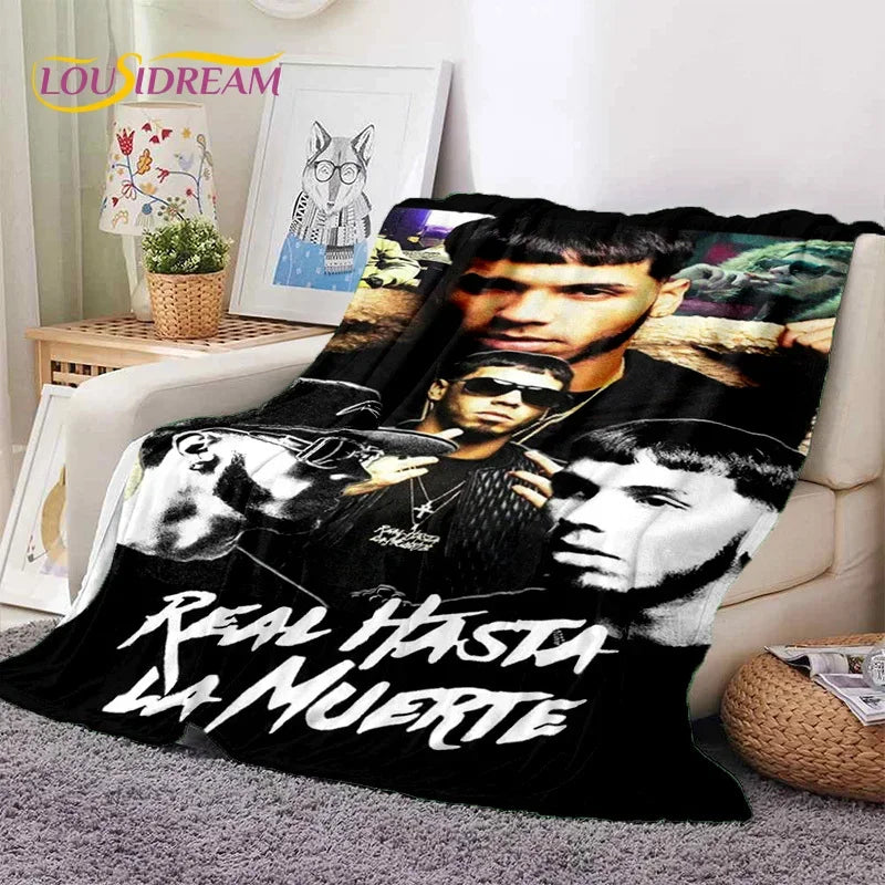 Free Anuel AA Rapper Hip Hop Singer Soft Flannel Blanket for Beds Bedroom Sofa Picnic,Throw Blanket for Outdoor Leisure Nap Gift