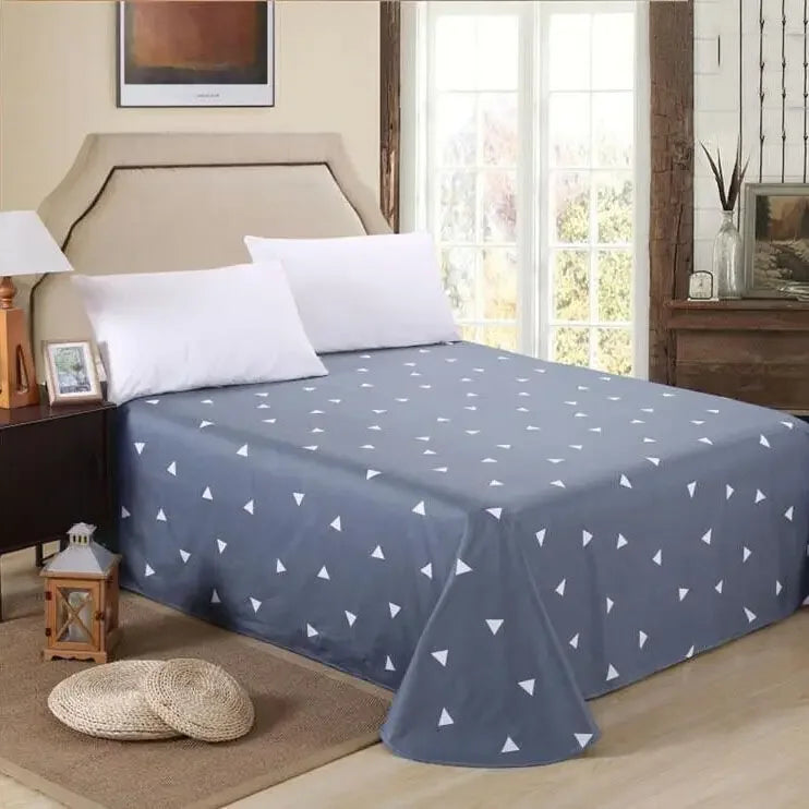 ‌Bohemian Bed Sheet Set - 400TC Mediterranean-Style Cotton with Fade-Resistant Dye for Dorm Essentials