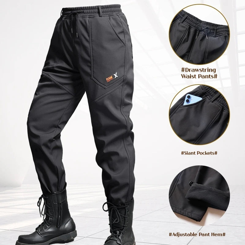 Men's Work Suit Winter Thickened Waterproof Jacket Pants Set Windproof Outdoor Workwear Winter Two Piece Set Jogging Suits Men