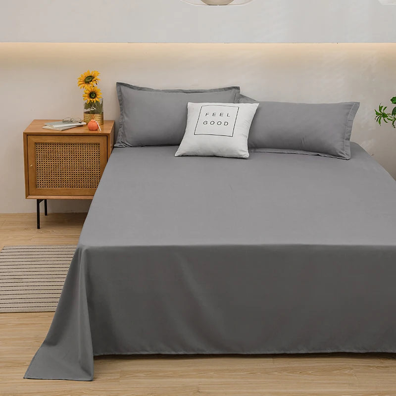 One-piece Bed Sheets (pillowcases Not Included) Washed White Navy Pink Grey Blue Hotel Bed Sheets Single and Double Home Use