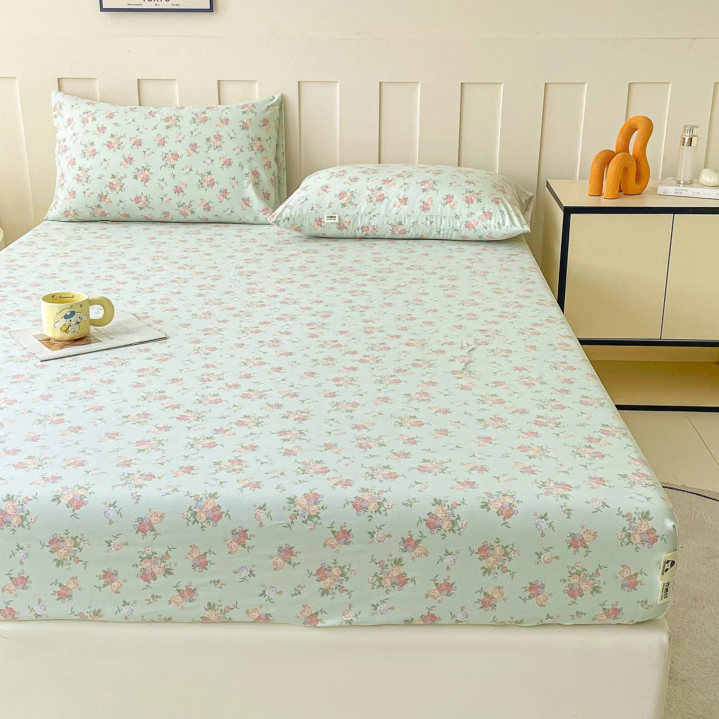 Soft Bedsheets Floral Style Bed Cover Elastic Bed Linen for Home Non-slip Fitted Sheet постельное белье (Pillowcase Need Order)