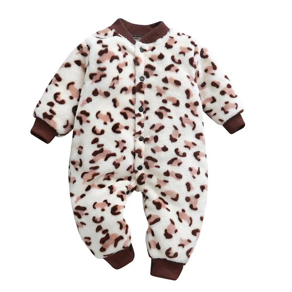New Baby Girl Boy Thick Romper Warm Winter Newborn Infant Baby Dinosaur Fleece Romper Jumpsuit Soft Pajamas Clothes