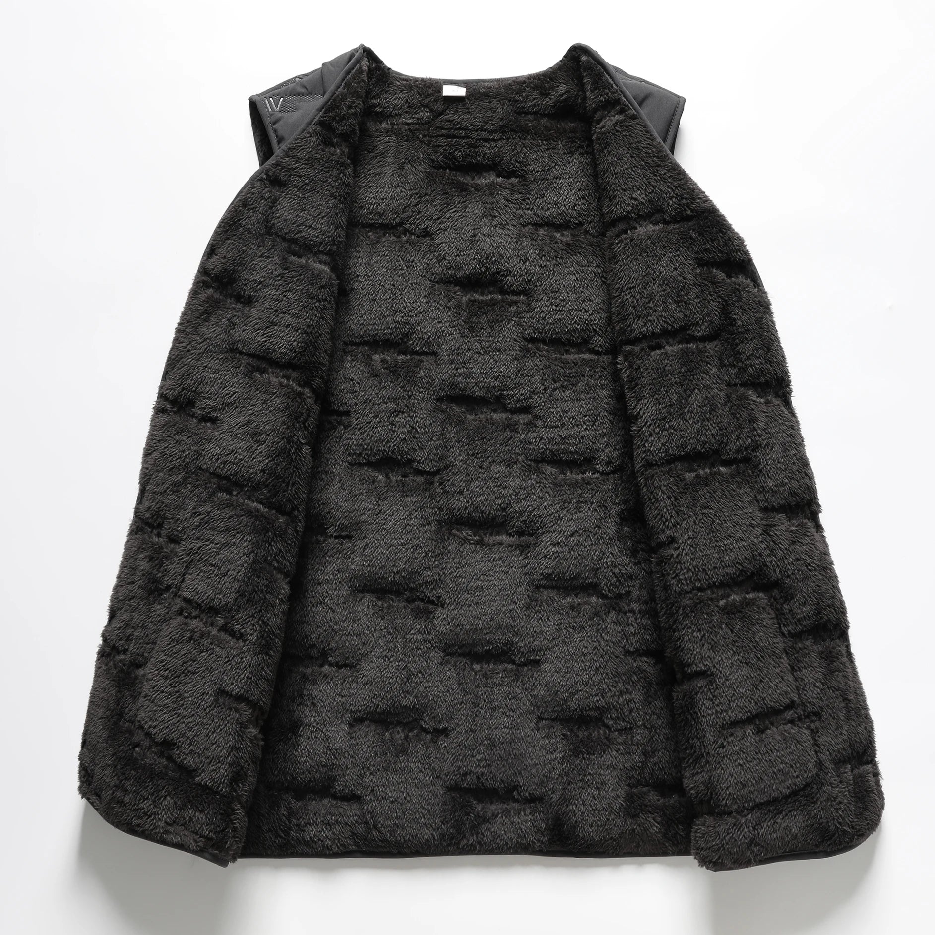 Winter Men Fleece Lined Vest Jacket Windproof Wool Liner Warm V-neck Casual Sleeveless Coats Padded Thicken Outdoor Waistcoats