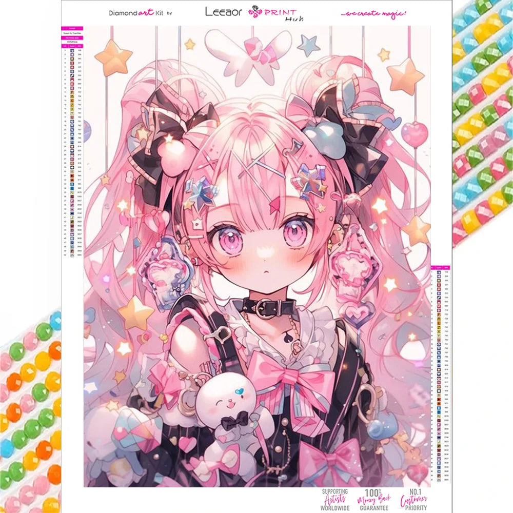 Diamond Painting 2024 Cartoon Girl Picture Full Drill Mosaic Embroidery 5d Diy Cross Stitch Kit Home Decor Gift алмазная мозаика