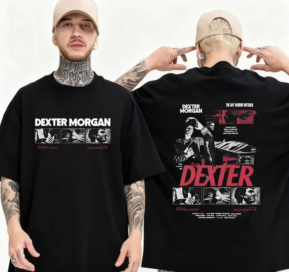 Best-selling Dexter Morgan Bay Harbor Butcher T-shirt Summer Men's Casual Retro Cotton Oversized T-shirt Top Fashion Street Wear