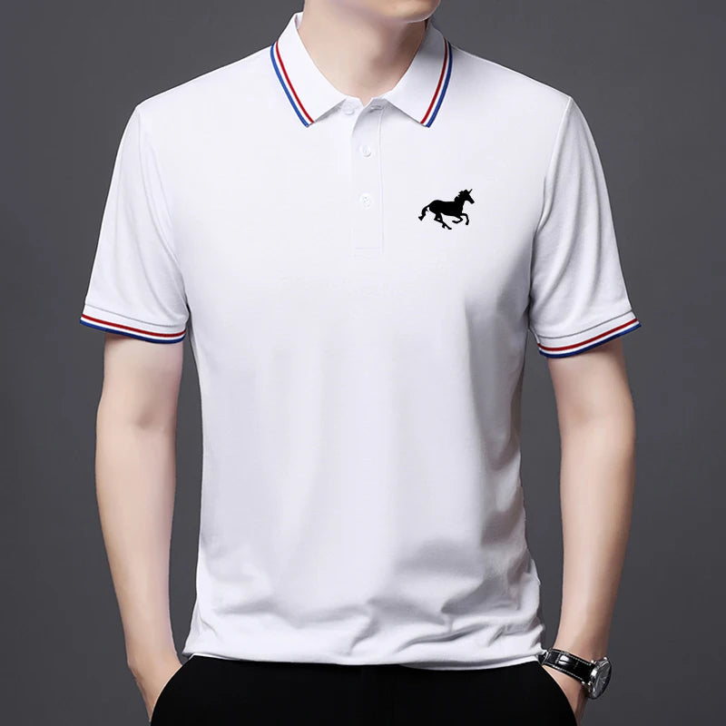 New High Quality Men's Embroidered Breathable Polo Shirt Summer High-end Business Casual Short Sleeve Polo shirt For Men