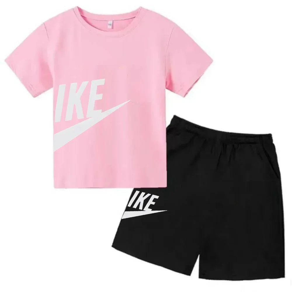 Children's Clothing Kids & Teen T-Shirt Set Summer Top + Shorts 2 Piece Set Short Sleeve Casual Fashion Boys Girls Kids Set