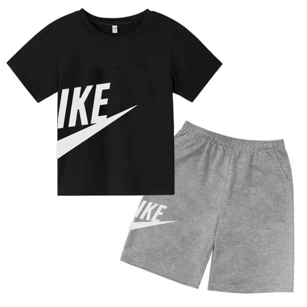 Children's Clothing Kids & Teen T-Shirt Set Summer Top + Shorts 2 Piece Set Short Sleeve Casual Fashion Boys Girls Kids Set