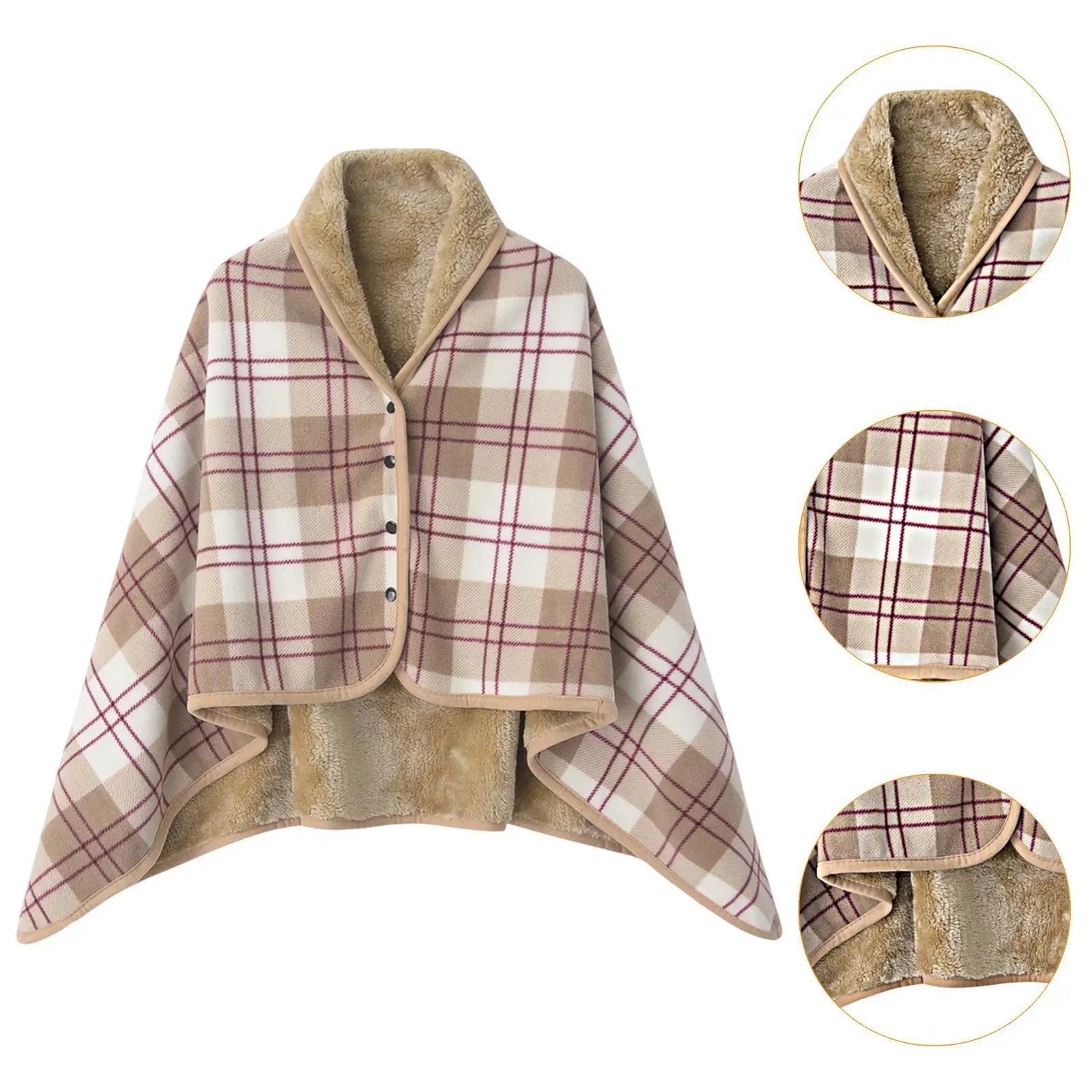 Wearable Blankets Shawl Blanket Flannel Lazy Casual Office Blanket, Poncho Blanket Sleeveless Lap Blanket for Bed Home Intdoor