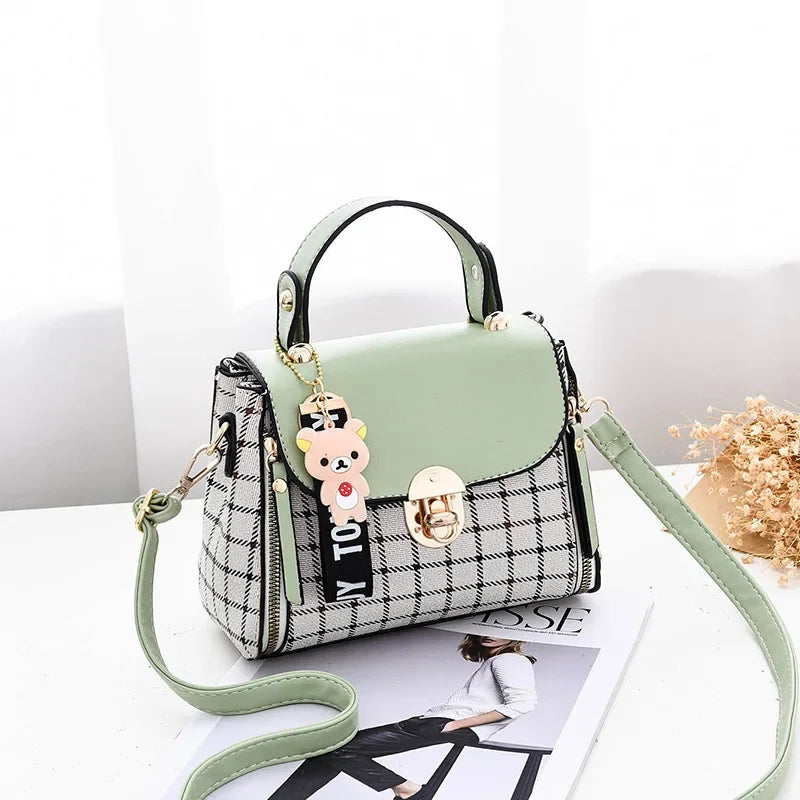Fashionable Hot Sale Of The Season Women's Crossbody Bag Handbag Small Square Single Shoulder Bag Simple Grid Design Korean Styl