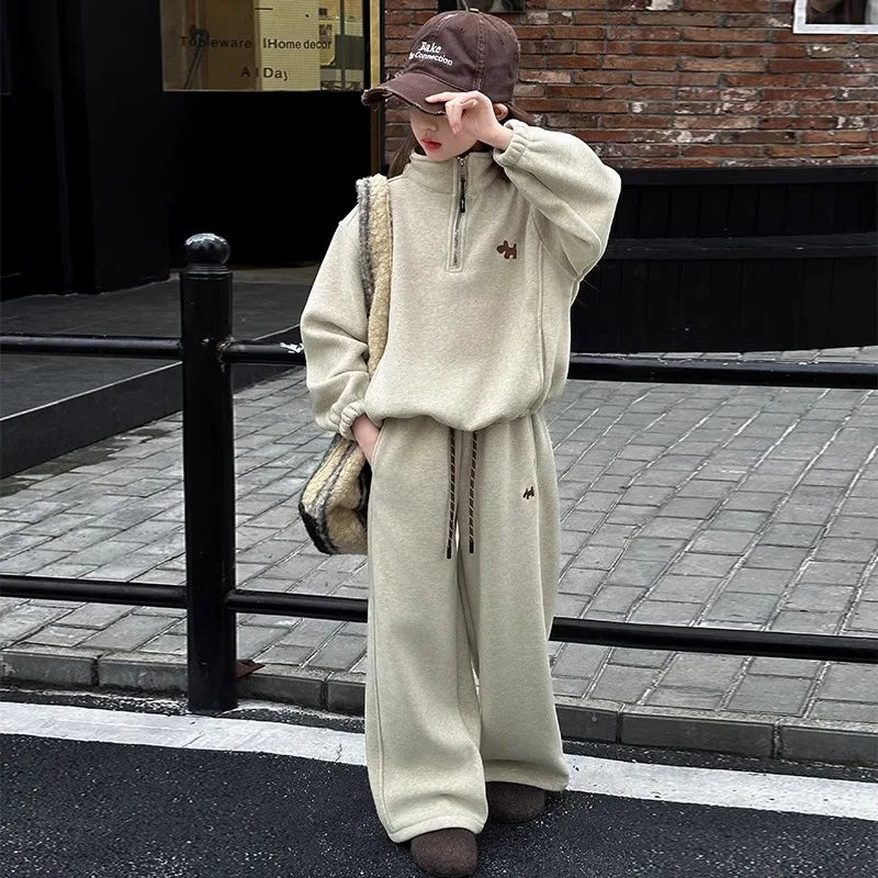 Children's Sets Teen Girls Spring Outfit Set Fashion Hoodie & Jogger Pants 2-Piece Causal Chic Tracksuit for Big Kids