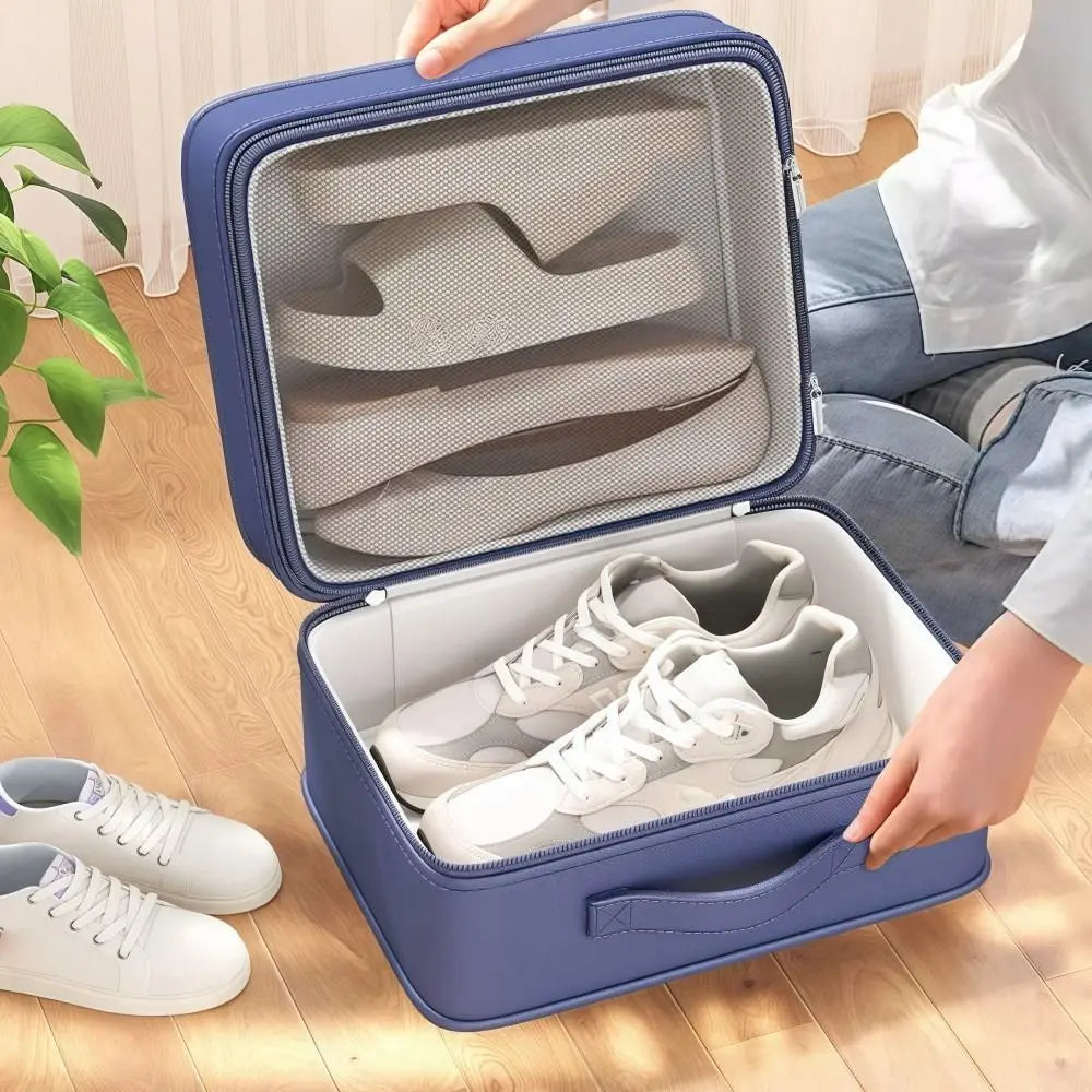 Upgraded Multi-layer Travel Shoe Bag Zipper Waterproof Sneakers Storage Bag Portable Sturdy Storage Box Store 4 Pairs of Shoes