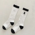 Spring Autumn Baby Cotton Kids Floor Sport Stockings New Korean White Black Striped Knee High Long Socks for Children Clothes