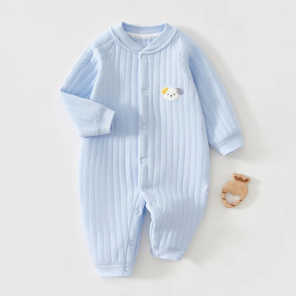 AYNIGIELL High Quality Thickened Warm Jumpsuit for Newborn Boys in Autumn and Winter 0-18 Months Baby Girl Cartoon Dog Pajamas
