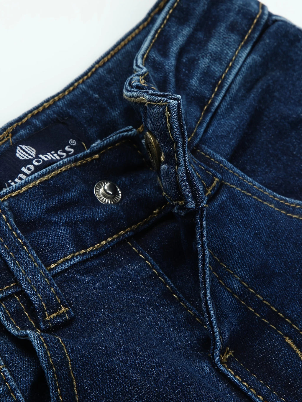 Boys' Slim-Fit Stretch Denim Jeans - Dark Blue Casual Style Pants with Pockets, Perfect for Spring & Fall, Durable Construction