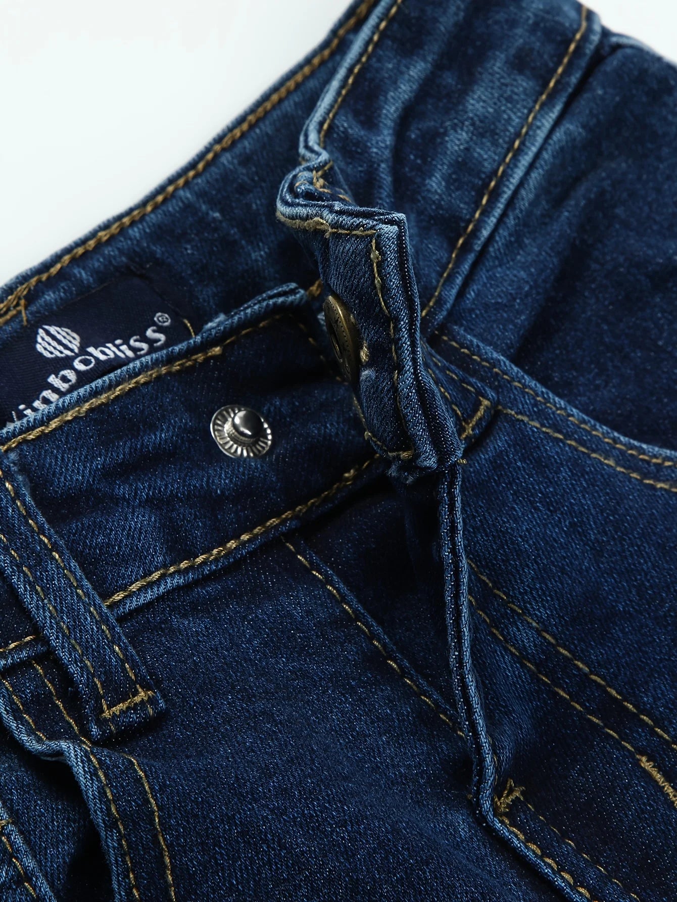 Boys' Slim-Fit Stretch Denim Jeans - Dark Blue Casual Style Pants with Pockets, Perfect for Spring & Fall, Durable Construction