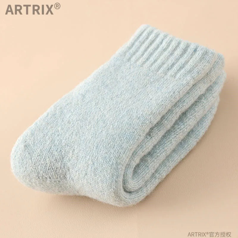 Winter Warm Thicken Wool Cashmere Socks Solid Color White Knee High Long Home Stocking for Baby Boy Girl Kids Children Stuff