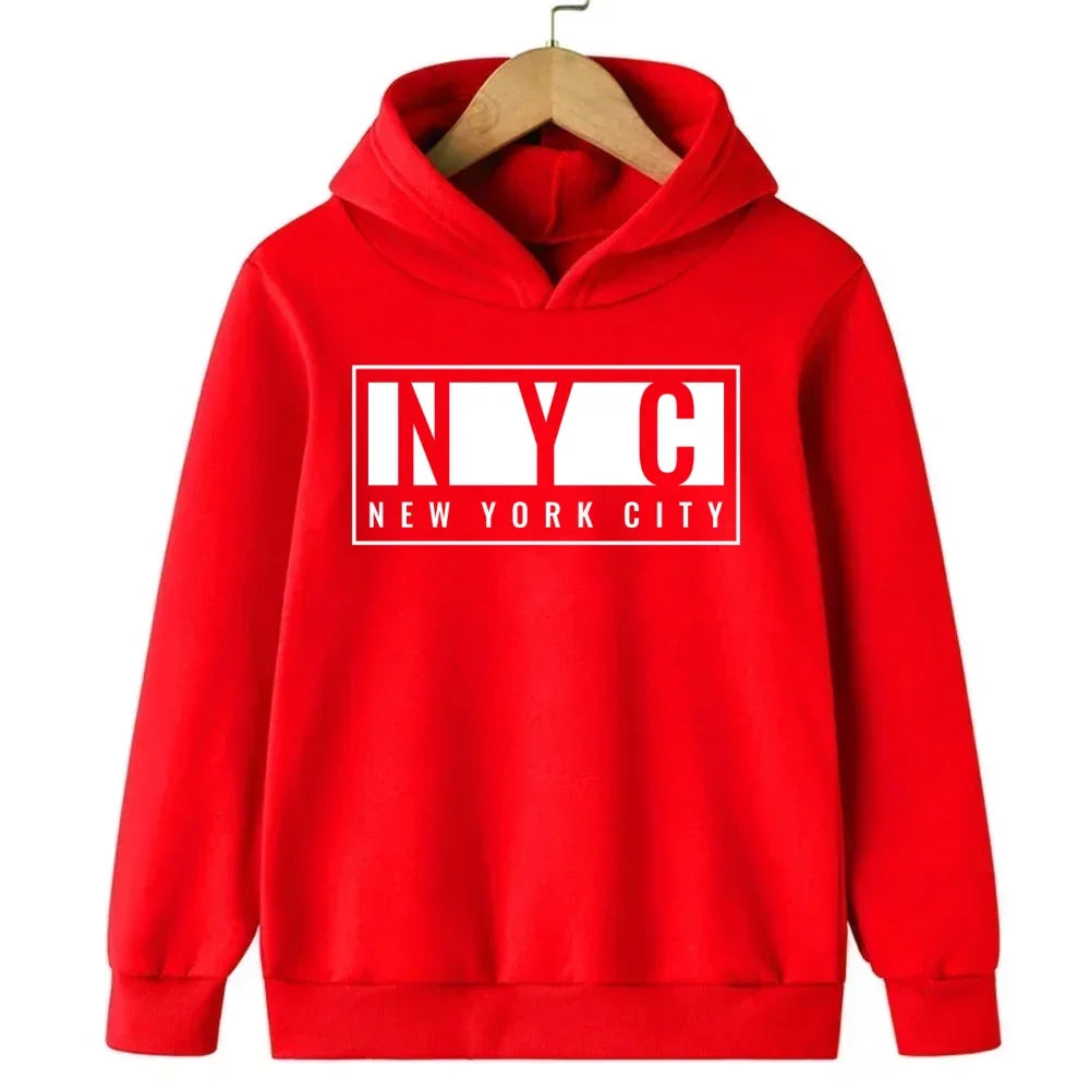 New York Boys and Girls Hoodies Autumn/Winter Hoodies Long Sleeves Classic Casual Minimalist Jackets Children's Letter Hoodies