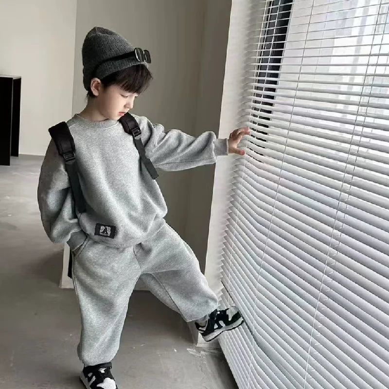 Boys Sportwear Sets Spring Autumn Kids Sweatshirt+Pants 2Pcs Suit Teen Casual Pullover Outfits Children Clothing 2-12 Years