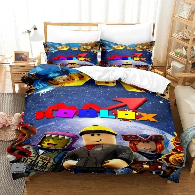 Game bedding set our-piece Animation Game Virtual World Surrounding Robl Bed Sheet Quilt Cover Student Dormitory Bed Gift