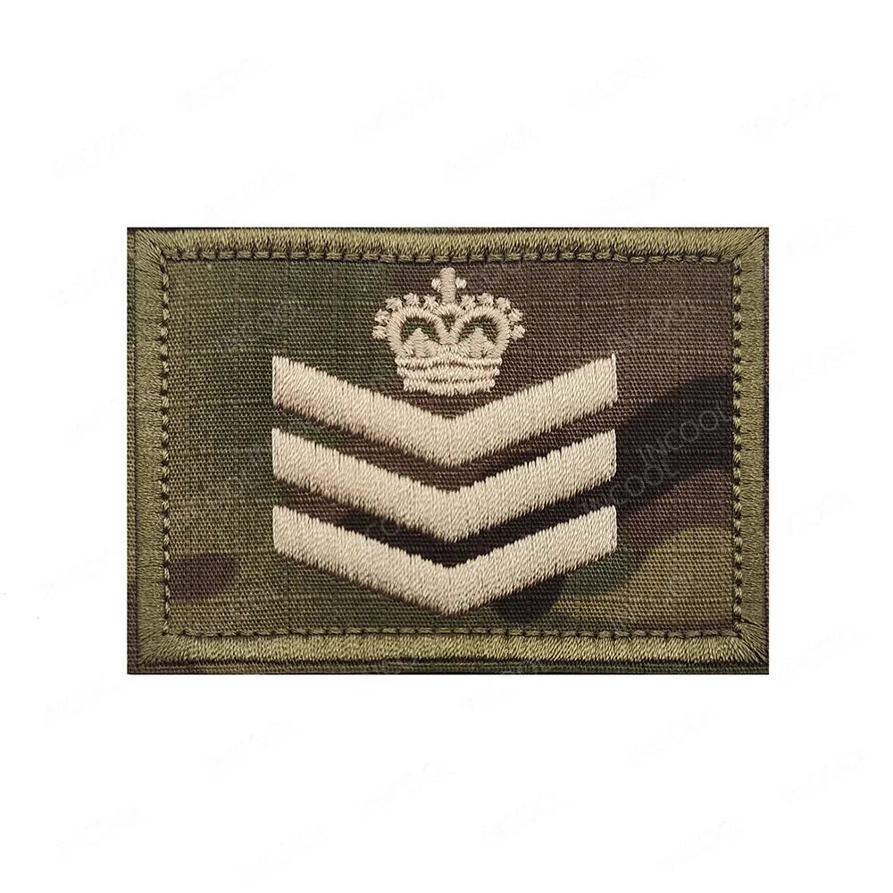 Infrared Reflective IR Rank Patch Uniform Ranks Embroidered Patches Appliques Shoulder Decorative Armband MED Badge For Clothing