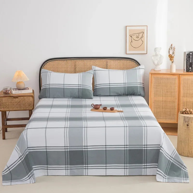 Soft 100% Cotton Coarse Cloth Bed Sheet Thick Sleep Naked Single Double Bedsheet Comfortable Durable Breathable Bed Sheets Queen