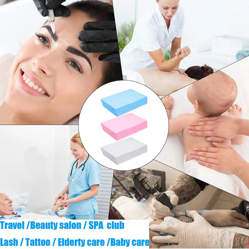 Non woven disposable massage bed sheets, suitable for beauty salons, spa centers, hotel travel, 10 sheets of 80x180cm bedding
