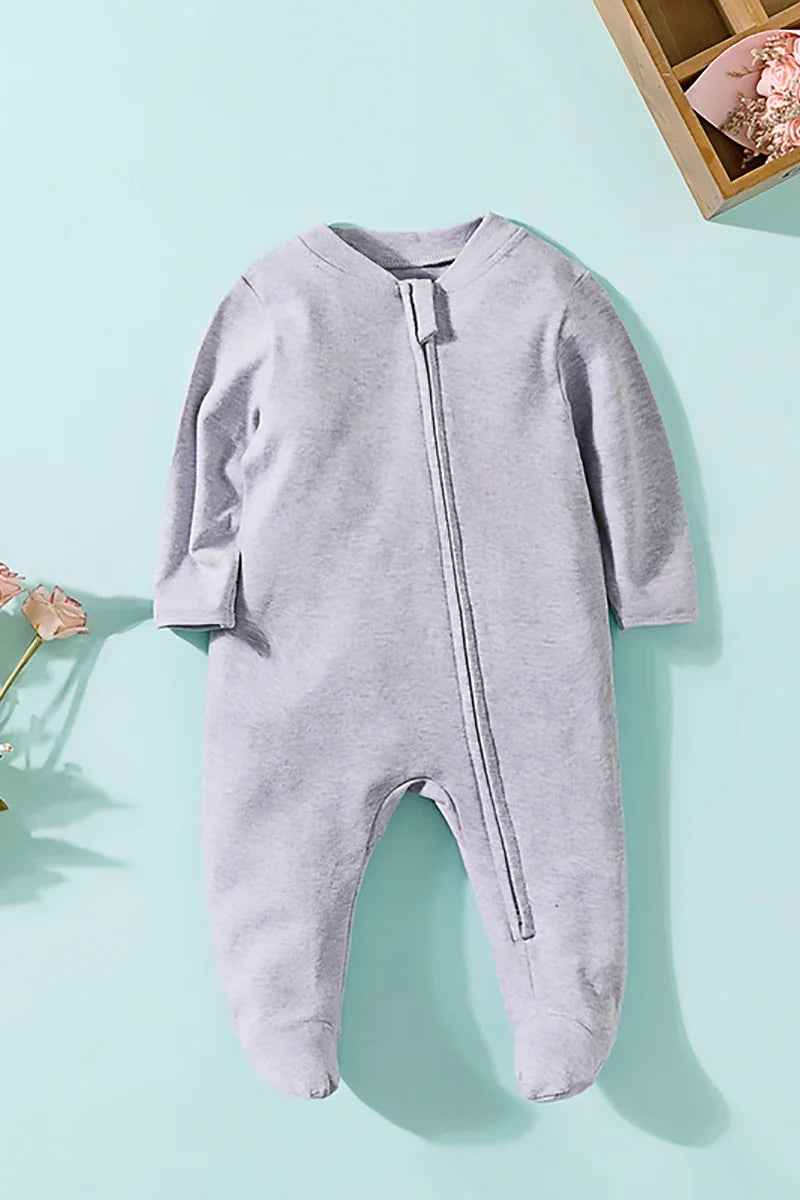 Newborn Footed Pajamas Zipper Girl and Boy Romper Long Sleeve 0-12 Months Baby Clothe Jumpsuit Cotton Fashion Baby Clothing