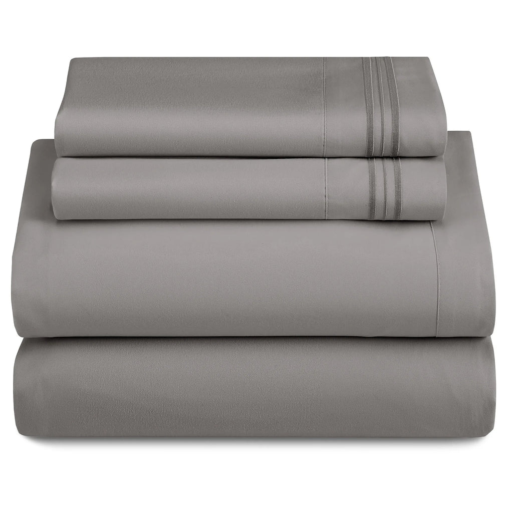 4-piece set of solid-colored bed sheets - 1801 series fashionable and comfortable bedding set