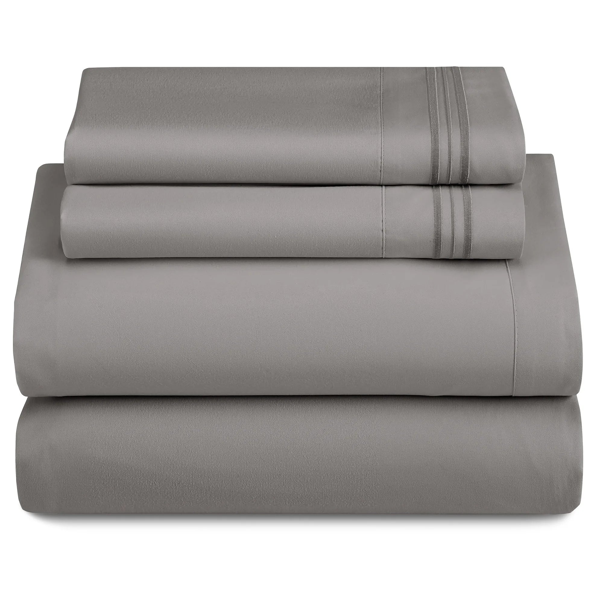 4-piece set of solid-colored bed sheets - 1801 series fashionable and comfortable bedding set