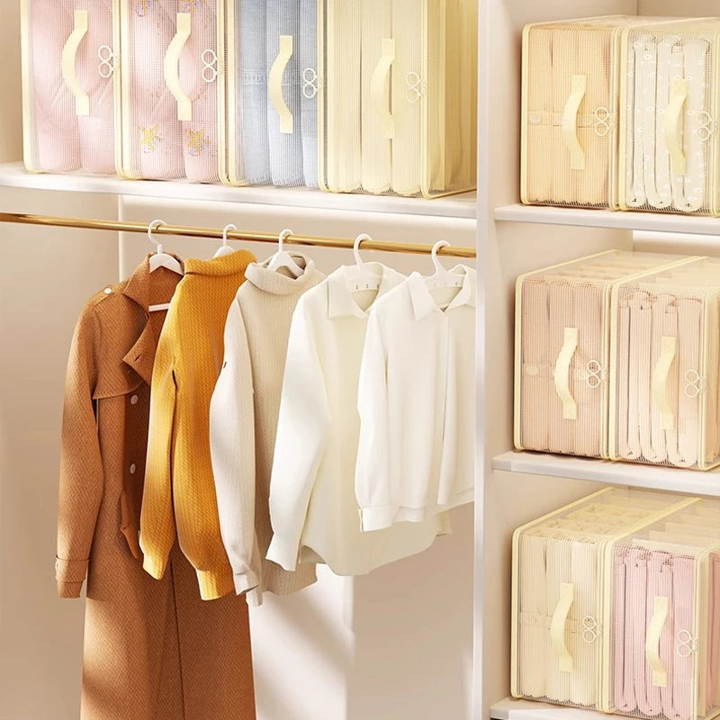 Bed Sheet Organizer, Foldable, Dust-Proof And Transparent, Easy To Access, Used For Storing Bedding, Clothing And Other Items