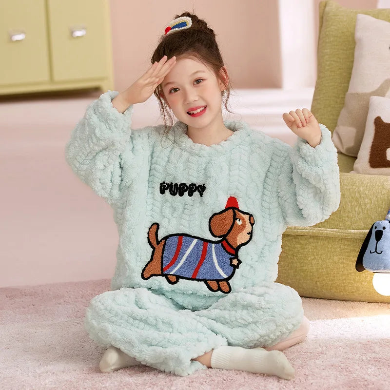 Kids Pajamas for Boys 3 4 5 6 7 8 9 10 11 12 14 16 Years Flannel Sleepwear Set Dinosaur Pyjamas Anmal Children Pijamas Clothing