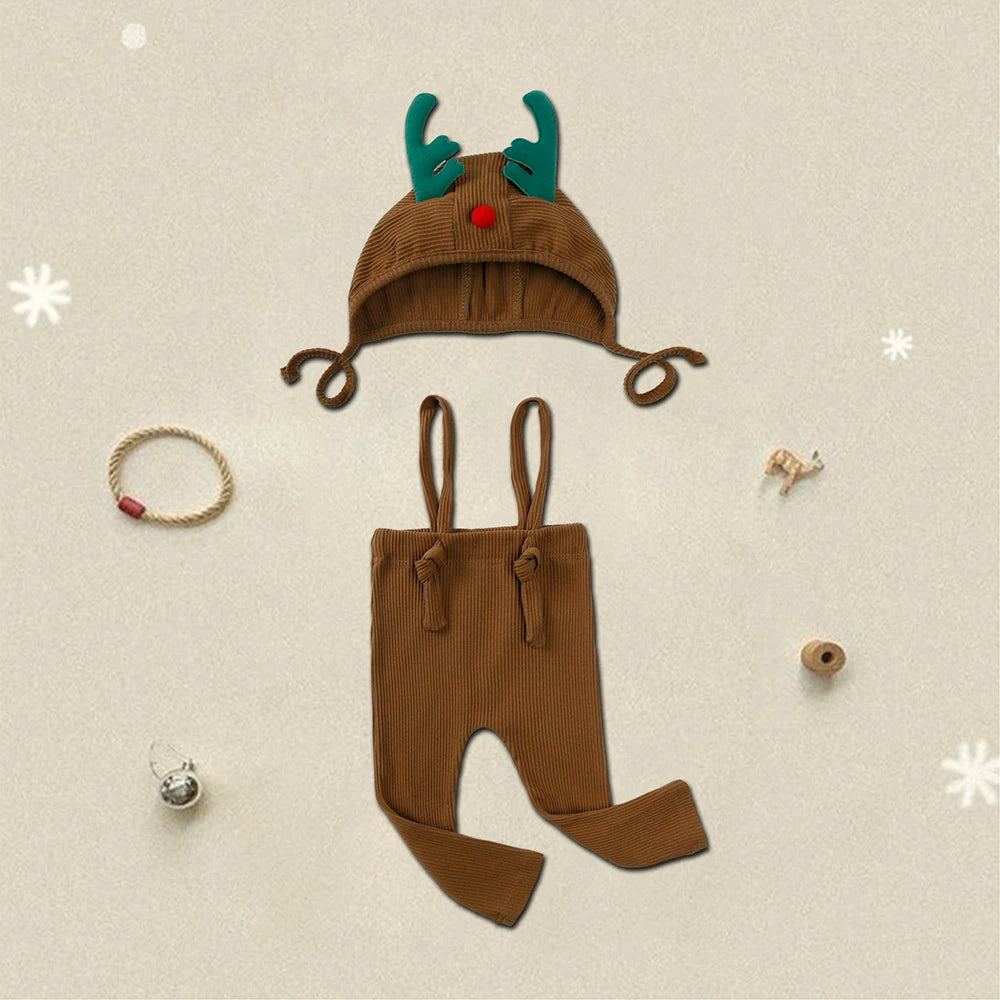 2025 Cute Newborn Knit Pants with Hat Baby Boys Girls Trousers Clothes Soild Cotton Toddler Outfits Infant Leggings Clothing