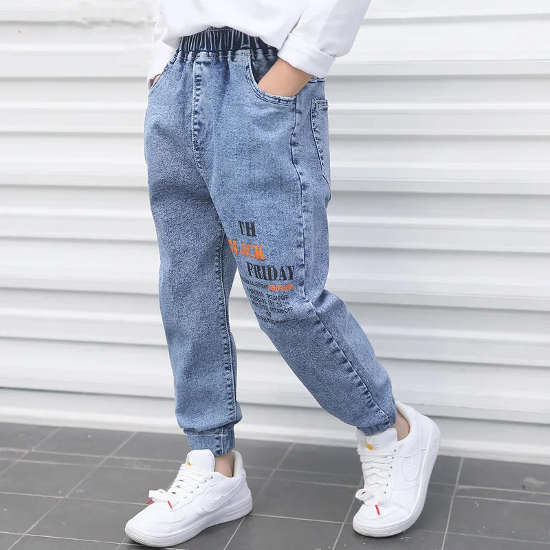 Boys Jean Pants Long Trousers Cotton 2024 Cheap Spring Autumn Baby's Kids Pants Teenagers Outwear Children's Clothing