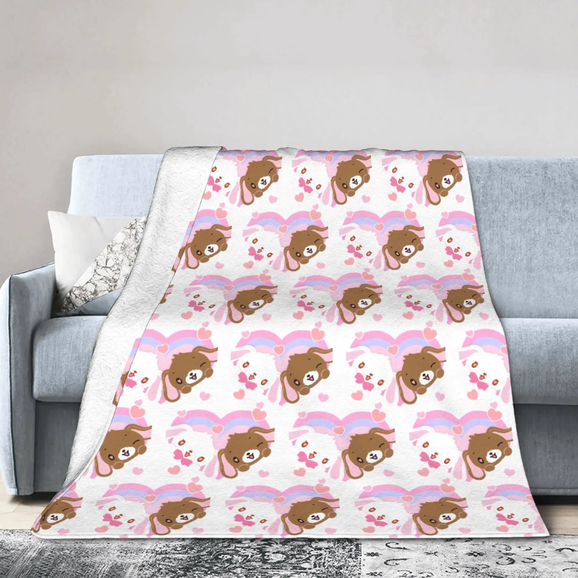 Cartoon Sugarbunnies Blanket  Fleece Awesome Soft Throw Blankets for Bedspread  Winter