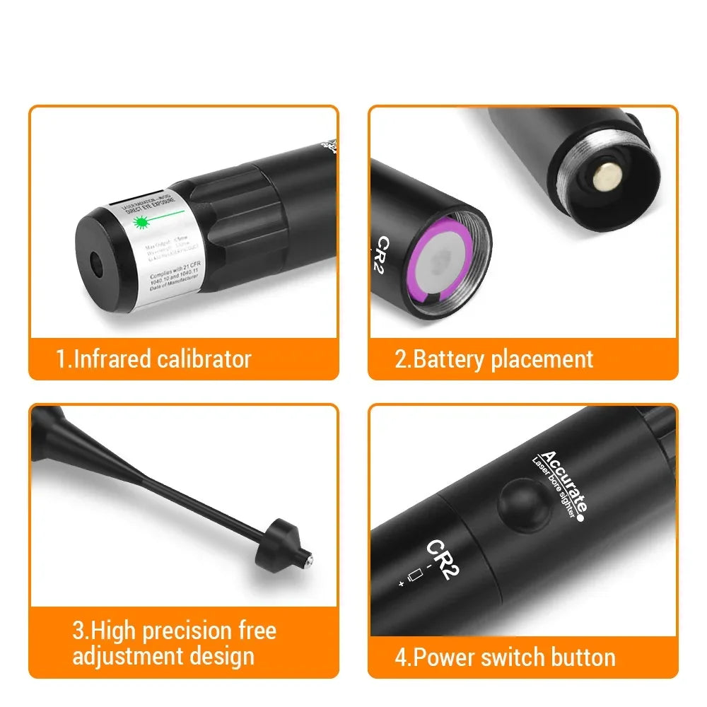 .170-.780 Bore Sighter Kit Collimator Toy Gun Red Green Dot Laser Boresighter .177 to .50 Caliber