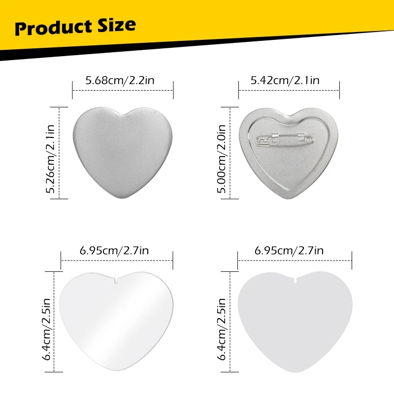 Pink/Green Button Badge Machine Mold Die DIY Round/Heart Pin Badge Making Punch Press Maker 57*53mm Badge Parts For DC108 Series